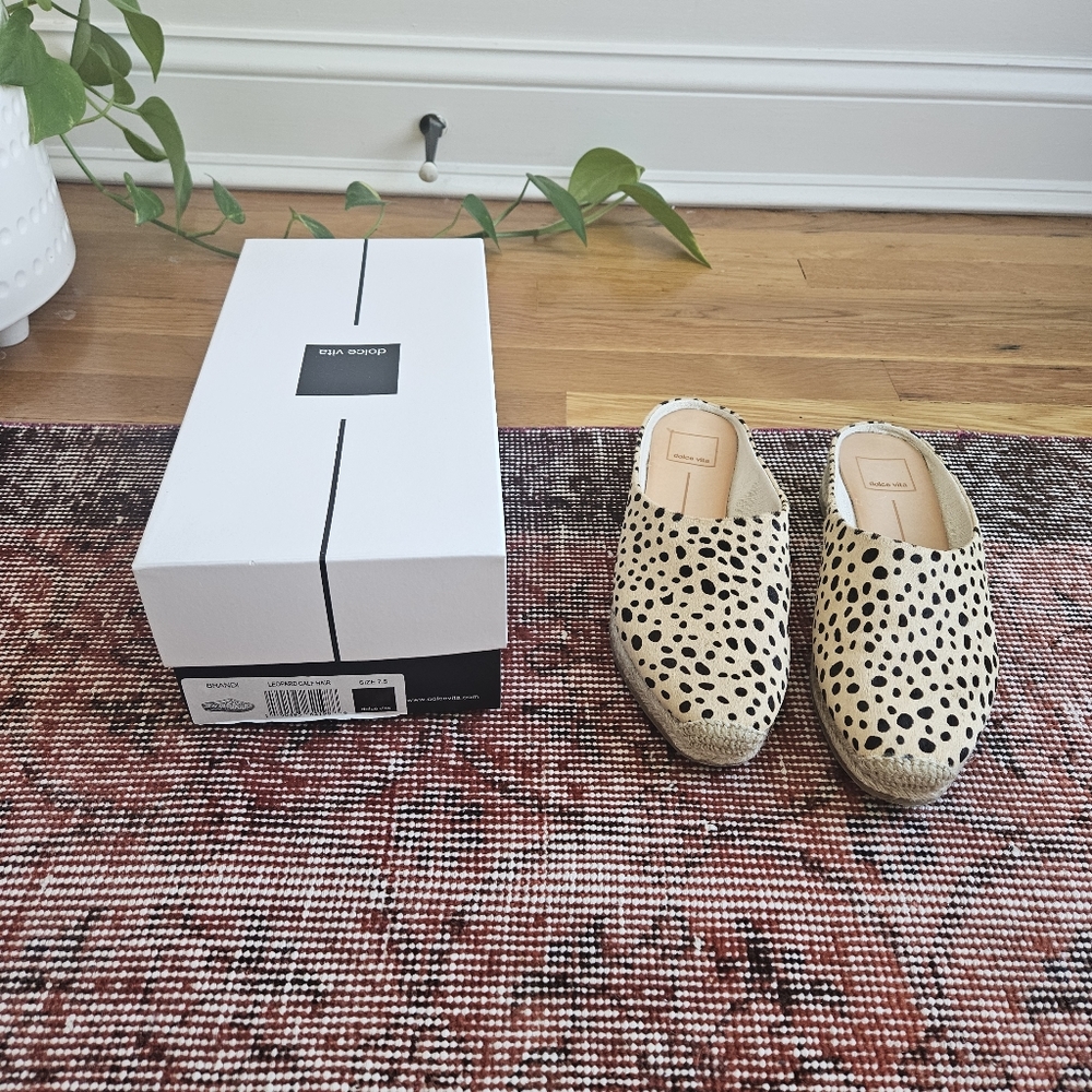 Dolce Vita Leopard Calf Hair Mule